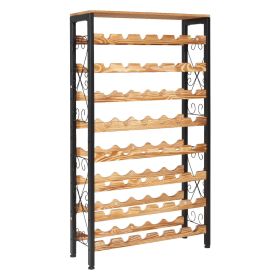VEVOR 48 Bottle Wine Rack,8-Tier Wine Bottle Holder,Freestanding Floor Display Wine Storage Shelves with Wood Table Top,For Kitchen Pantry, Cella