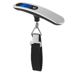 Portable Digital Luggage Scale 50kg 10g LCD Hanging Luggage Scale Electronic Digital Weight Scale for Travel Household (Option: Silver)