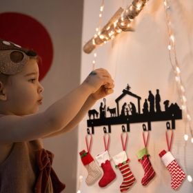 CIFbuy Aluminum Christmas Nativity Scene Wall Hanging Decor Religious Holiday Gift For Home(TikTok, Temu Pick-up Service) (Option: defaulttitle)