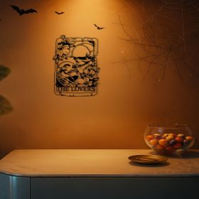 CIFbuy Gothic Style Skull Couple Metal Wall Art Vintage Iron Wall Sculpture For Living Room Bedroom Courtyard Balcony Garden Decor(TikTok, Temu P (Option: defaulttitle)