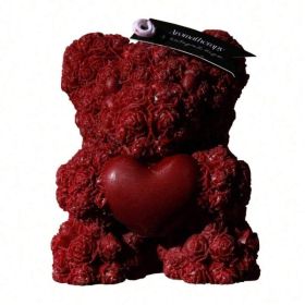 Premium Quality Soothing Fragrance Aromatherapy Candles. Romantic Handmade Rose-Shaped Sculptures, Perfect For Home Party Ambiance Creation & Hea (Option: Rose Bear)